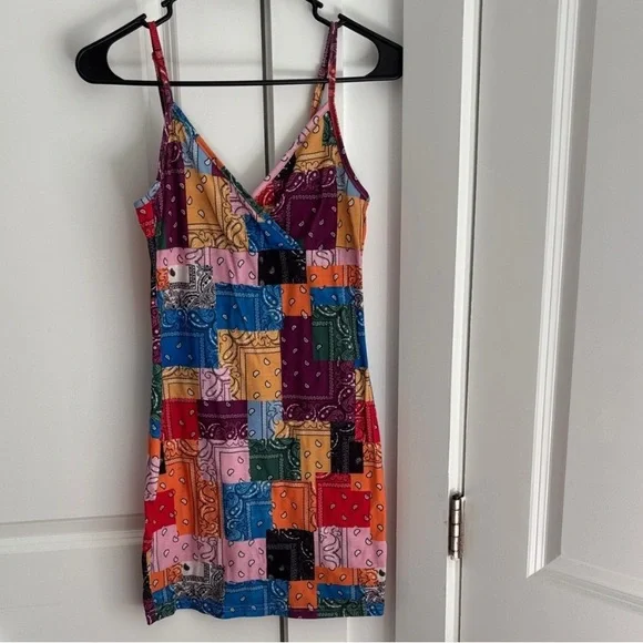SHEIN Colorful Patchwork Spaghetti Strap Mini Dress - Picture 2 of 8